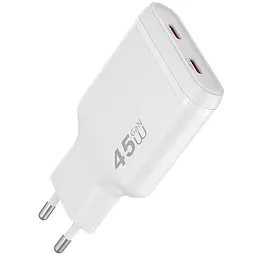 МЗП G034 Essen PD45W GaN (2USB-C) White Wiwu teh0029665 - мініатюра 5