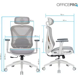 Офісне крісло OfficePro Atlas OC630-W-LG-LG White/Light Gray [148901] - мініатюра 8