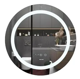 Дзеркало Mixxus Plain MC02-60 (годинник, LED-підсвічування, антизапотівання) (MI6012) - мініатюра 1