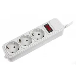 Фільтр мережевий Maxxter, 3 розетки, 1.8 м, Grey, 10А, до 2.2 кВт, вимикач, заземлення, 3x0.5 мм? (SPM3-G-6G)