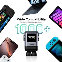 Зарядний пристрій 4xUSB 100W (3xUSB-C+USB-A) Gan Robot tech Fast Charger Сірий X688 Ugreen - мініатюра 7