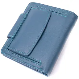 Красиве шкіряне портмоне з монетницею зовні для стильних жінок ST Leather 19457 бірюзове - мініатюра 6