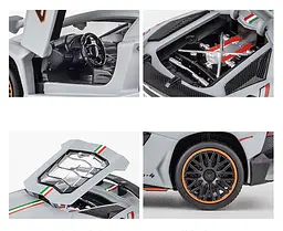 Колекційна металева модель автомобіля Lamborghini Aventador LP 780-4 з інерцією, світлом та звуком 1:32 - мініатюра 7
