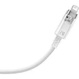 Кабель Baseus Explorer Series Fast Charging Cable with Smart Temperature Control Cable USB to Lightning 2.4A 1m CATS010002 White - мініатюра 4