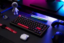 Клавіатура механічна X4 84Key, Keychron Red, USB-A, QMK/VIA, Hot-Swap, EN/UKR, RGB, чорний Lemokey teh0013859 - мініатюра 6
