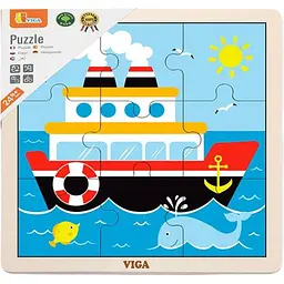 Дерев'яний пазл Viga Toys Кораблик 9 елементів (51445) - мініатюра 2
