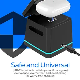 Зарядний пристрій 15W 3-in-1 Magnetic Wireless Fast Charger black Energizer - мініатюра 8