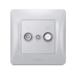 Розетка TV+SAT кінцева срібний шовк VIDEX BINERA VIDEX (25037-000) - мініатюра 2