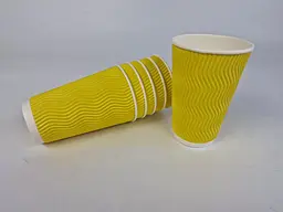 Склянка гофрована 500 мл ЖІЛТИЙ (15 шт.)