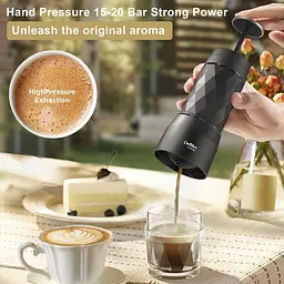 Портативна кавоварка Biolomix Espresso Machine HS-8439 для капсул і меленої кави чорна - мініатюра 6