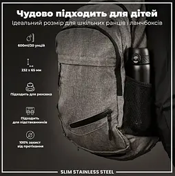 Пляшка для води металева ION8 600 мл Stainless Steel Black (I8SS600BLK) - мініатюра 6
