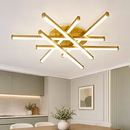 Золота стельова LED-люстра Artlight W165/6GD 85 Вт, 3 режими світла, 73×71 см, від 16-25 м²