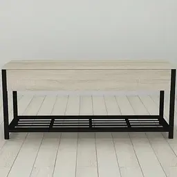 Банкетка із ящиком Ferrum-decor Дрейк 1 550x1000x400 метал Чорний ДСП Сонома 16 мм (FRD-103048)