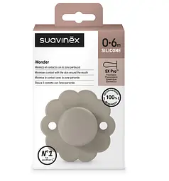 Пустушка Suavinex Wonder фізіологічна силіконова 0-6 місяців світло-коричнева - мініатюра 2