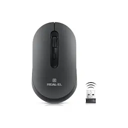 Мишка REAL-EL RM-470W Wireless/Bluetooth Dark Gray (EL123200049) - мініатюра 2