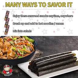 Чіпси Норі Tao Kae Noi Grilled Seaweed Big Roll BBQ Sauce Flavor 9шт х 3г - мініатюра 7