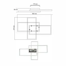 Люстра смарт світлодіодна керована ESLLSE SVEN 85W 3S 690x470x85 мм Білий - мініатюра 9