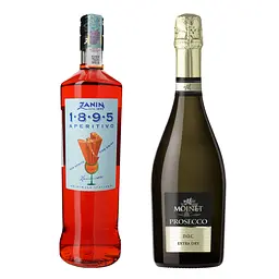 Набір: Лікер Zanin Aperitivo 11% 1 л + Вино ігристе Moinet Prosecco DOC біле екстра сухе 0.75 л - мініатюра 2