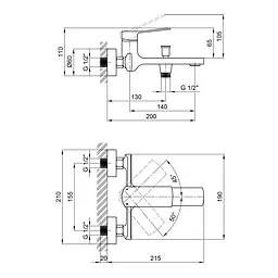 Змішувач для ванни Qtap Slavonice 3042103DC (QTSLV3042103DC) - мініатюра 2