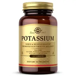 Вітаміни та мінерали Solgar Potassium 99 mg, 100 таблеток