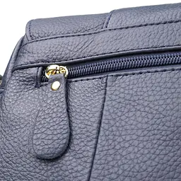 Практична сумка з натуральної шкіри для жінок Vintage 22971 синя - мініатюра 5