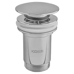 Донний клапан для раковини Koer PW-08-01 без переливу автоматичний Click-Clack 1 1/4″ Хром KR5786