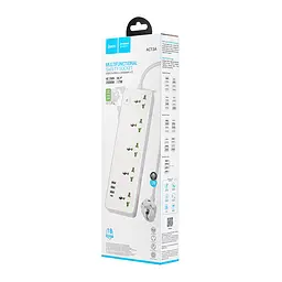 Мережевий фільтр Hoco AC13A Talento 5-position socket (1C3A) (EU) White - мініатюра 2