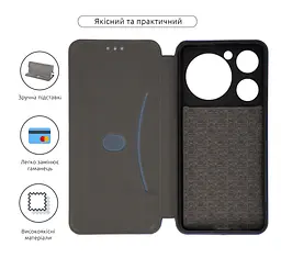 Чехол-книжка для ZTE Nubia Music, G-Case, синий, кожаный чехол-книга из экокожи (PU) и TPU, с магнитом, с подставкой и вместительным кардхолдером, противоударный, защита всего корпуса, ArmorStandart (ARM78996) - мініатюра 3