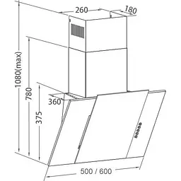 Витяжка похила Pyramida NVX 60 [800] B XBL [142795] - мініатюра 6