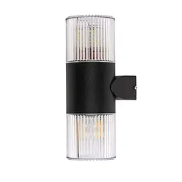 Бра настінне Levistella 804W1904-2 BK, 2 плафона, чорний + прозорий, сучасний стиль для вулиці