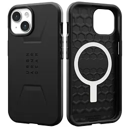 Оригінальний протиударний чохол UAG Civilian MagSafe Original для Iphone 15 (6.1") Black 114287114040