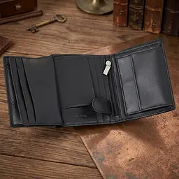 Вертикальне портмоне Tony Perotti з натуральної шкіри Cortina 5054 (90236) Чорне - мініатюра 5