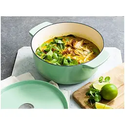 Каструля KitchenAid Cast Iron чавунна з кришкою 22 см 3.3 л фісташкова (CC007433-001) - мініатюра 4