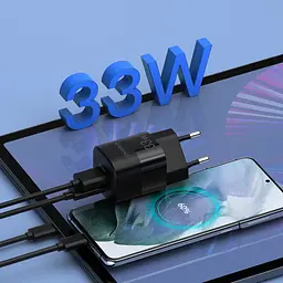 Зарядний пристрій 1хUSB-C+1xUSB 33W PD QC3.0 PD5006 чорний Choetech - мініатюра 5