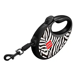 Повідець-рулетка для собак Waudog R-leash з контейнером для пакетів, малюнок "Зебра", світловідбивна стрічка, S, до 12 кг, 3 м - мініатюра 4