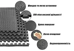 Татамі мат EasyFit SwallowTail-2 4 шт (60х60х2 см) пазл ластівчин хвіст з бортиком - мініатюра 2