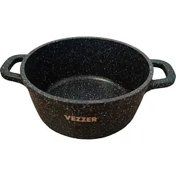 Каструля Vezzer з кришкою та силіконовими накладками на ручки 16 см 1.3 л чорна (VZ8010) - мініатюра 2
