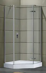 Душова кабіна Eger Stefani 90x90 на низькому піддоні 599-535, Хром - мініатюра 2