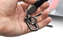 Стильний шкіряний брелок Lada на ключі із карабіном - мініатюра 5