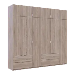 Розпашна Шафа для одягу Doros Лукас Дуб сонома 3+3 ДСП 255х50х240 (42005111) - мініатюра 6
