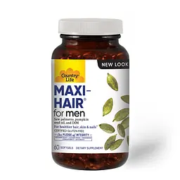 Вітаміни та мінерали Country Life Maxi-Hair For Men, 60 капсул
