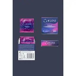 Презервативи 4Love Ribbed ребристі 4 шт. - мініатюра 11