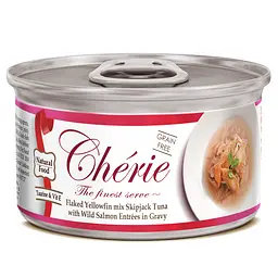 Влажный корм для кошек Cherie Signature Gravy Mix Tuna&Wild Salmon, с кусочками тунца и лосося в соусе, 80 г (CHS14302)