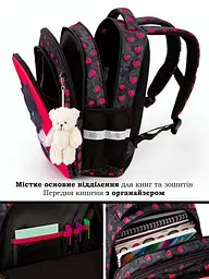 Ортопедичний рюкзак School Standard для дівчинки 475 гр 17,5 літрів Чорний з рожевим - мініатюра 3