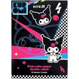 Бумага цветная Kite Kuromi неоновая A4 10 листов 5 цветов (HK24-252-2)