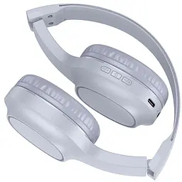 Накладні бездротові навушники Hoco W46 Charm Light blue gray - мініатюра 2