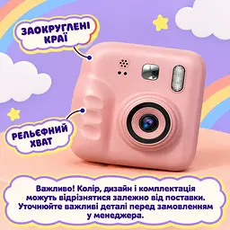 Детский фотоаппарат Camera с моментальной печатью черно-белых фото и экраном розовый (52836223) - миниатюра 3