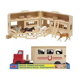 Игровой набор Melissa&Doug Деревянная конюшня с лошадками (MD3704) - миниатюра 5