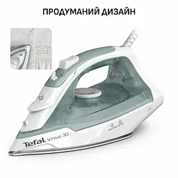 Праска Tefal Virtuo 30 2000 Вт 240 мл паровий удар 120 г постійна пара 27 г керамічна підошва біло-зелений - мініатюра 7
