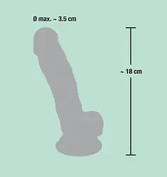 Фалоімітатор з мошонкою Orion Medical Silicone Dildo, 18х3.5 см - мініатюра 4